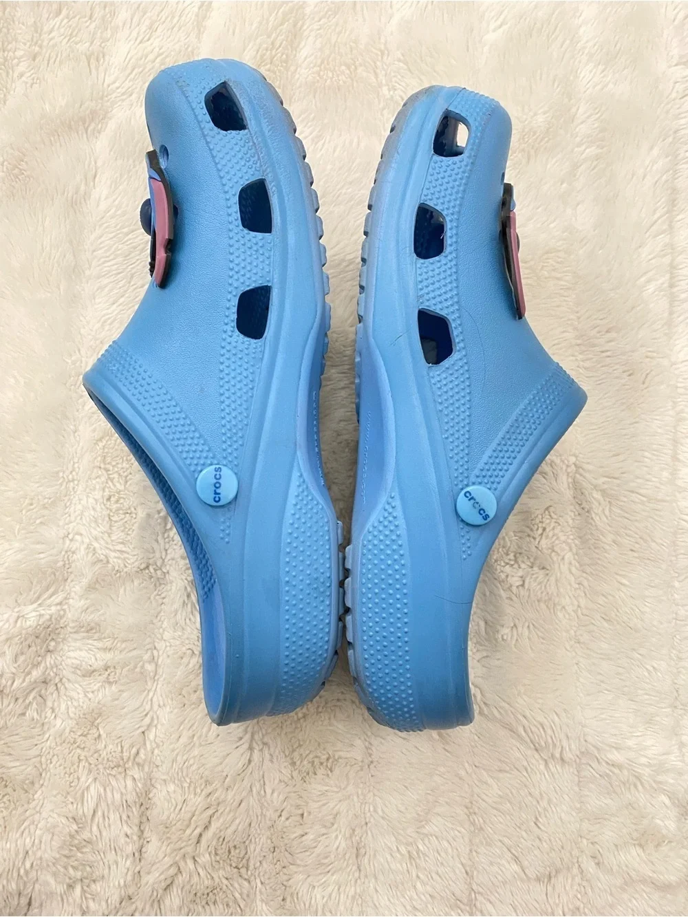 CROCS Light Blue Stitch Clog Men Size 9 Woman 11